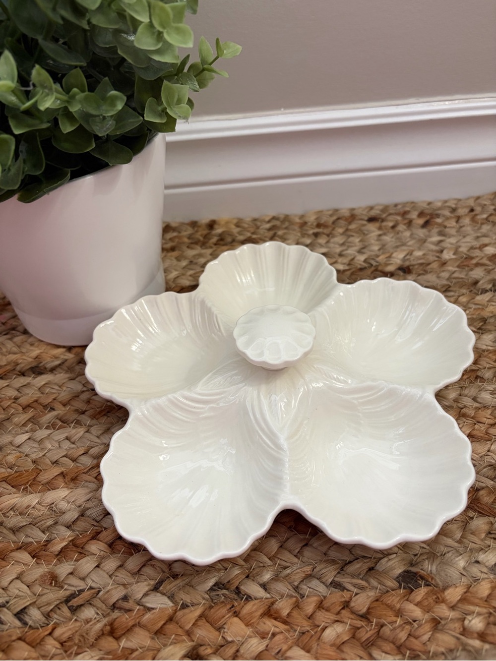 Spode Cream Floral Five-Section Serving Platter